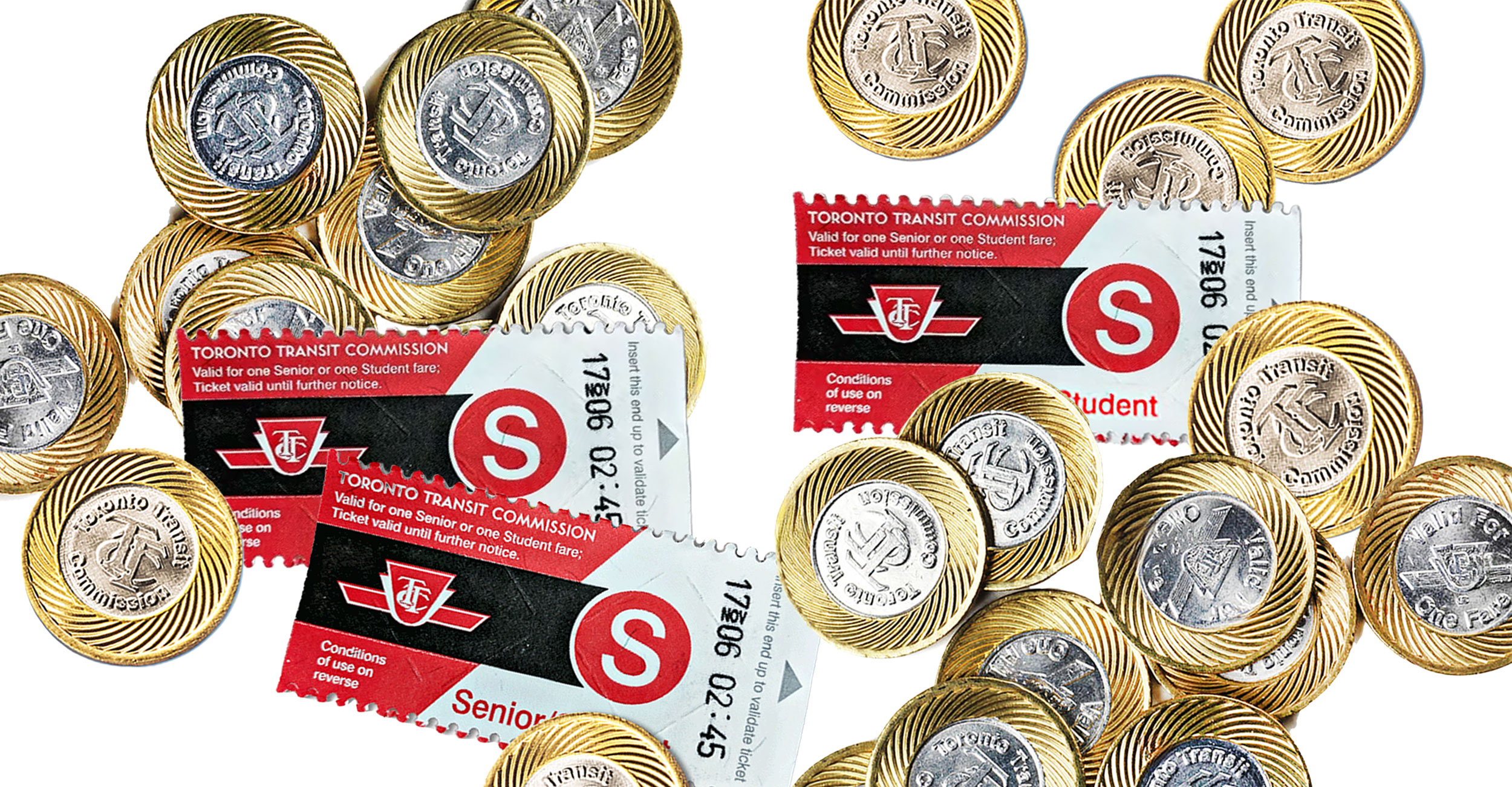 Cluster of TTC tokens and tickets that are the subject of Ombudsman Toronto’s new report “No refunds for discontinued TTC tickets and tokens: An investigation behind how the decision was made